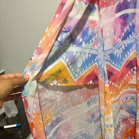 Show Me Your MuMu Womens Multi Side Slit Bronte Salvation Mountain Maxi Dress M - Picture 8 of 11